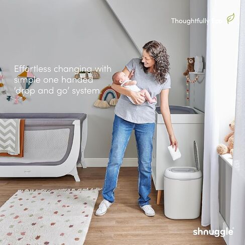 بطانات سطل الحفاضات بيتر باج من Shnuggle - عدد 90 (6 عبوات من 15 قطعة) - أكياس إعادة تعبئة نباتية - متوافقة مع سطل Shnuggle Eco-Touch in Kuwait