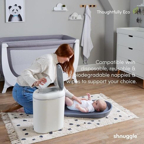بطانات سطل الحفاضات بيتر باج من Shnuggle - عدد 90 (6 عبوات من 15 قطعة) - أكياس إعادة تعبئة نباتية - متوافقة مع سطل Shnuggle Eco-Touch in Kuwait