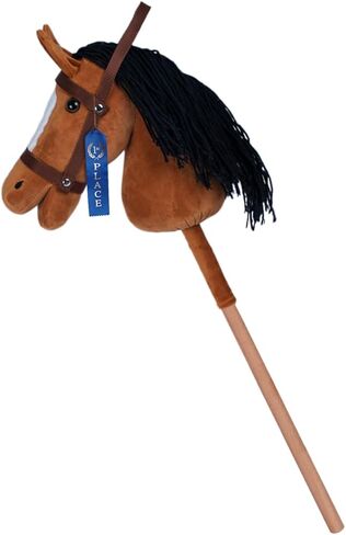 ROCK MY BABY Hobby Horse حصان محشو من القطيفة مع شريط جائزة للأولاد والبنات 3+ ألعاب ممتعة للعب التظاهري (رمادي) معتمد من CPC in Kuwait