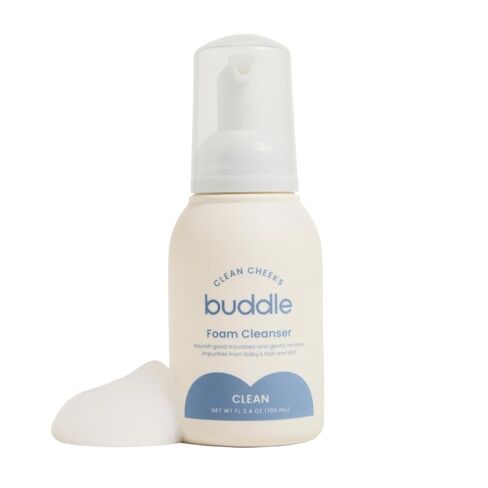 Buddle Clean Cheeks Baby Micellar No-Rinse Foam Cleanser with Chamomile, Witch Hazel, Arnica Montana, Skin Barrier Supporting, 3.4oz in Kuwait