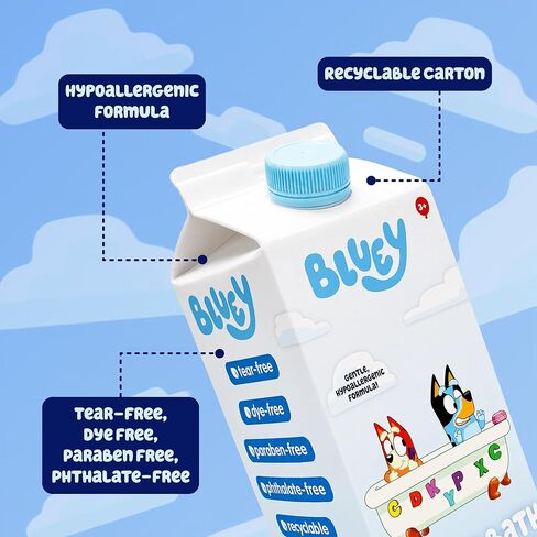 Bluey Bubble Bath for Toddlers and Kids 3+, Fresh Berry Scent, Tear Free | Dye, Paraben, Phthalate-Free | Hypoallergenic | 24 oz/ 710 ml in Kuwait