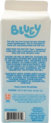 Bluey Bubble Bath for Toddlers and Kids 3+, Fresh Berry Scent, Tear Free | Dye, Paraben, Phthalate-Free | Hypoallergenic | 24 oz/ 710 ml in Kuwait