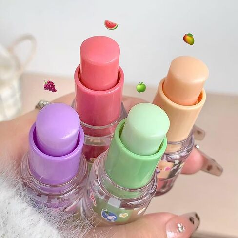 4Pcs Fruit Lip Balm Lip Care Set, Moisturizing Hydrating Lip Treatment, Fruit Flavoured Lip Balms,Lip Care Mask in Kuwait