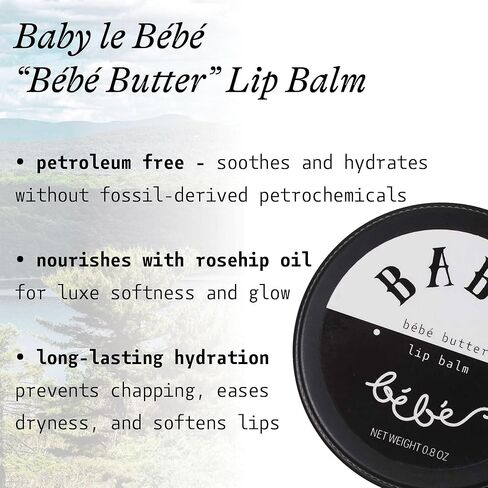 Organic Bébé Butter Lip Balm, Smoothing & Nourishing, Botanical Oils & Beeswax, 0.8 oz in Kuwait