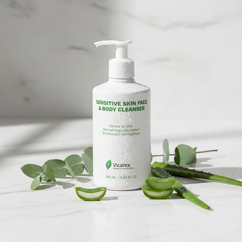 Hydrating Sensitive Skin Cleanser for Face & Body – Gentle Wash for Dry, Redness-Prone Skin, Plant-Based & Clinically Tested, 9.81 fl oz in Kuwait