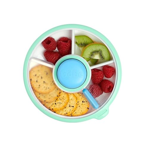 GoBe Kids Small Snack Spinner Slide - Reusable Snack Container with 4 Compartment Dispenser and Lid | BPA/PVC Free | Dishwasher Safe | No Spill - Travel Accessories (Twinberry) in Kuwait
