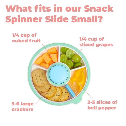 GoBe Kids Small Snack Spinner Slide - Reusable Snack Container with 4 Compartment Dispenser and Lid | BPA/PVC Free | Dishwasher Safe | No Spill - Travel Accessories (Twinberry) in Kuwait