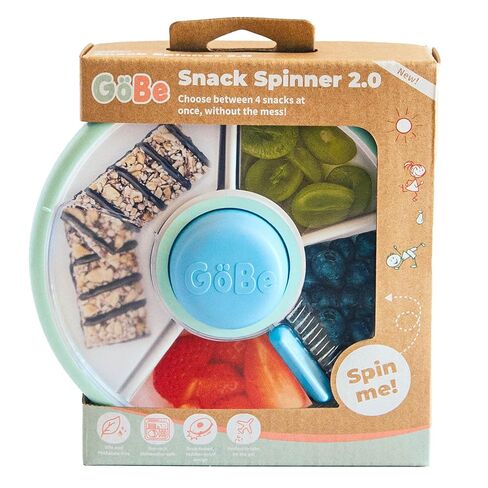 GoBe Kids Small Snack Spinner Slide - Reusable Snack Container with 4 Compartment Dispenser and Lid | BPA/PVC Free | Dishwasher Safe | No Spill - Travel Accessories (Twinberry) in Kuwait