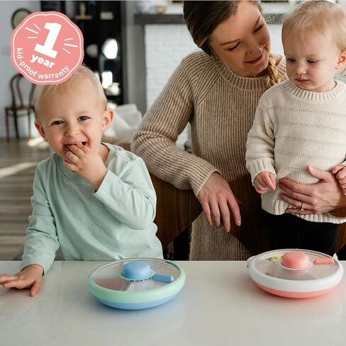 GoBe Kids Small Snack Spinner Slide - Reusable Snack Container with 4 Compartment Dispenser and Lid | BPA/PVC Free | Dishwasher Safe | No Spill - Travel Accessories (Twinberry) in Kuwait