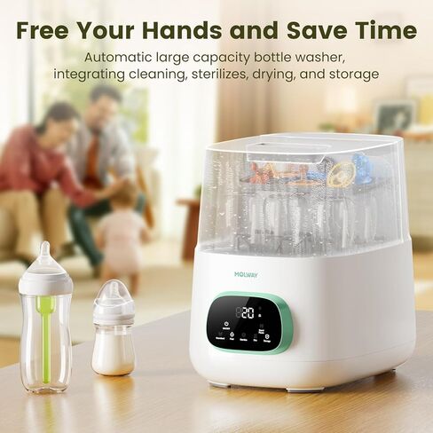 Upgraded Bottle Washer Pro, All-in-One Baby Bottle Washer and Sterilizer & Dryer, Cleaning Machine for Bottles, Pump Parts & Baby Essentials, Replaces Hand Washing, Mothers Day Gifts for Women in Kuwait