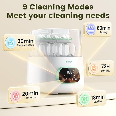 Upgraded Bottle Washer Pro, All-in-One Baby Bottle Washer and Sterilizer & Dryer, Cleaning Machine for Bottles, Pump Parts & Baby Essentials, Replaces Hand Washing, Mothers Day Gifts for Women in Kuwait