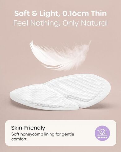 Nuliie Super Absorbent & Featherlight Disposable Nursing Pads 100 Count, Stay Dry, Soft & Breathable Breast Pads for Leaking Milk, Leakproof, Individually Packaged Breastfeeding Essentials for Moms in Kuwait