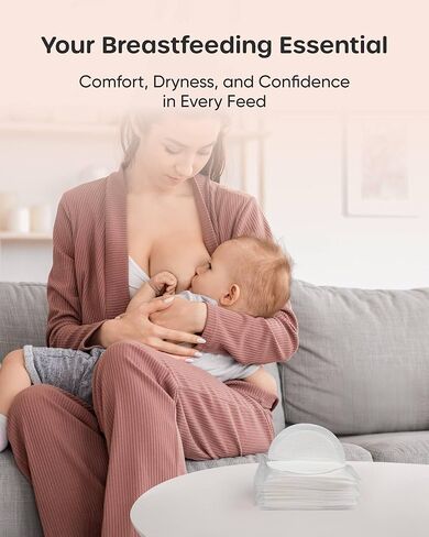 Nuliie Super Absorbent & Featherlight Disposable Nursing Pads 100 Count, Stay Dry, Soft & Breathable Breast Pads for Leaking Milk, Leakproof, Individually Packaged Breastfeeding Essentials for Moms in Kuwait