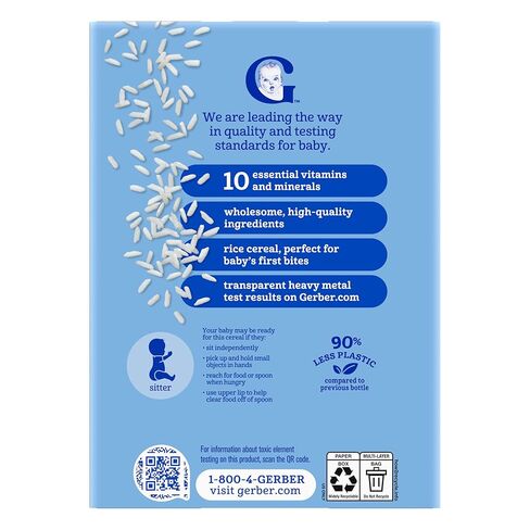 GERBER CEREAL FOR BABY Infant Dry Cereal Rice 1ST FOODS Non GMO Rice 5x8oz in Kuwait