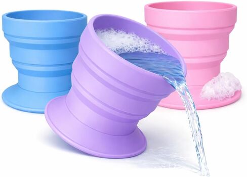 Tubbycup Baby Bath Rinse Cup ، كوب حمام لتوفير المساحة القابل للطي والمساحة مع قاعدة شفط ، وعصي بالحوض أو البلاط. ناعم ومرن ، يجعل وقت الاستحمام آمنًا وممتعًا. BPA خالية من غير سامة براءة اختراع! (أزرق) in Kuwait