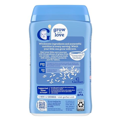 Gerber Stage 1 Baby Food, Baby Rice Cereal, Iron, Zinc & Vitamin B12, Infant Cereal in Kuwait