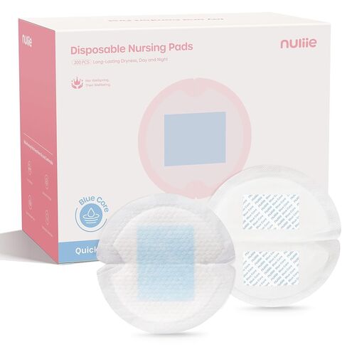 Nuliie Super Absorbent & Featherlight Disposable Nursing Pads 100 Count, Stay Dry, Soft & Breathable Breast Pads for Leaking Milk, Leakproof, Individually Packaged Breastfeeding Essentials for Moms in Kuwait