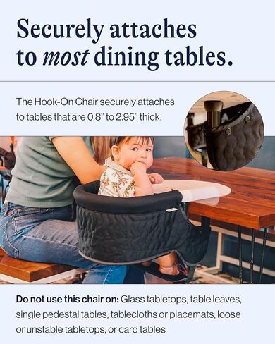 Lalo - The Hook-On Chair with Tray and Footrest - Portable High Chair for Babies and Toddlers up to 37lbs - Compact, Easy-to-Use Design - Fits Tables 0.8'' to 3.5'' Thick - Travel Bag Included in Saudi Arabia