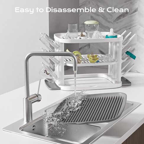 Baby Bottle Drying Rack,3-Tier Large Capacity Countertop Organizer with 360° Ventilation, Removable Drip Tray, Non-Slip Base – Easy to Clean Bottle Holder for Baby Accessories in Kuwait