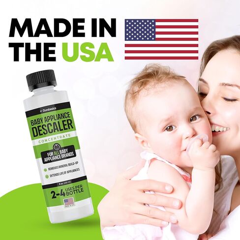 Durabasics [عبوة من قطعتين] مزيل الترسبات معقم زجاجات الأطفال - متوافق مع معقمات Baby Brezza - تركيبة حمض الستريك، عديم الرائحة، يساعد على إزالة التراكمات المعدنية - صنع في الولايات المتحدة الأمريكية - 16oz in Kuwait