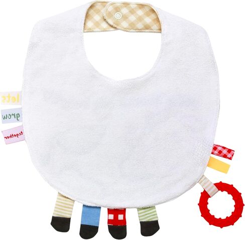 Baby Starters Embroidered Activity Bib with Teether, Crinkle, Touchable Ribbons, Farm Theme, Multicolored Cow in Kuwait