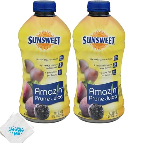 MunchMo Sunsweet Prune Juice 32 Oz - 2 Packs - No Pulp - All Natural 100% Juice, 3 Grams Of Fiber Per Serving, Good Source For Potassium And Vitamins in Kuwait