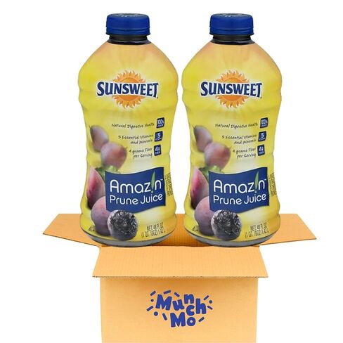 MunchMo Sunsweet Prune Juice 32 Oz - 2 Packs - No Pulp - All Natural 100% Juice, 3 Grams Of Fiber Per Serving, Good Source For Potassium And Vitamins in Kuwait
