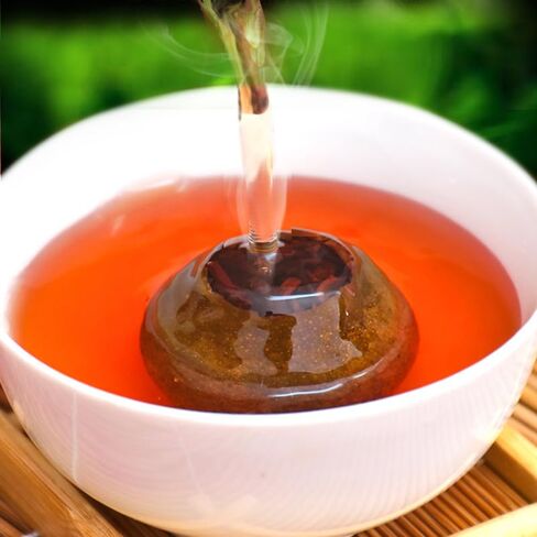كرات شاي Xiaoqinggan Pu'Er - الشاي الصيني التقليدي، عبوة رائعة من رقائق الذهب، نكهة تراثية كلاسيكية، وعاء شفاف (250 جم/8.8 أونصة) in Kuwait