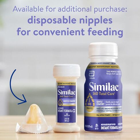 Similac 360 Total Care Gentle Comfort Baby Formula, Easy-to-Digest Formula, Has 5 HMO Prebiotics, Ready-to-Feed Infant Formula, 8-fl-oz Bottle, Pack of 24 in Kuwait