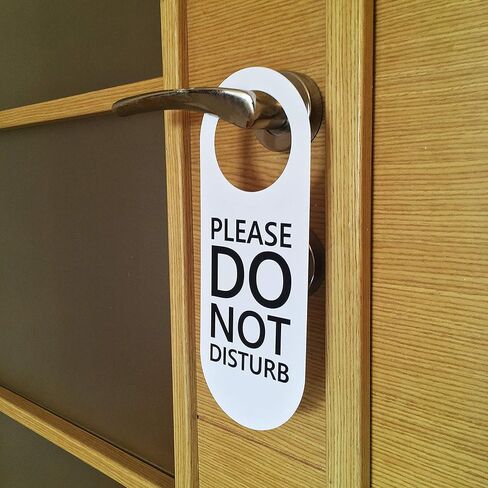 لافتة عدم الإزعاج للباب مكونة من قطعتين (أسود وأبيض على الوجهين) يرجى عدم الإزعاج على كلا الجانبين، لافتة باب عدم الإزعاج للمكتب، المنزل، العيادة، النوم، الفصل عبر الإنترنت، جلسة الاجتماعات والمزيد in Kuwait