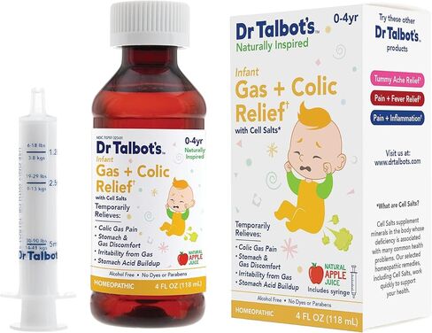 Dr. Talbot's Gas + Colic Relief Liquid Medicine, Naturally Inspired, for Children, Includes Syringe, Apple Juice Flavor, 4 Fl Oz in Saudi Arabia