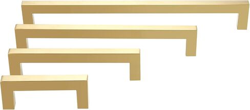 Colester Direct Gold Square Pull Handle Cabinet Door Kitchen Drawer Hardware Sizes 3" to 10" (5, 10.5" Length (10" Hole Center)) in Kuwait