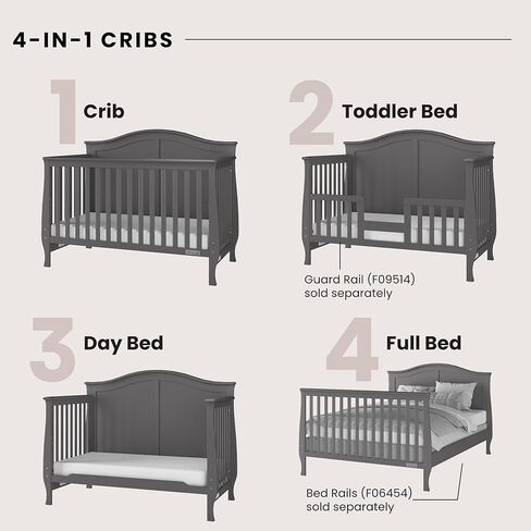 Child Craft Camden Crib, Dresser, and Bookcase Nursery Set, 3-Piece, Includes 4-in-1 Convertible Crib, 3 Drawer Dresser, and Bookcase, Grows with Your Baby (Cool Gray) in Kuwait