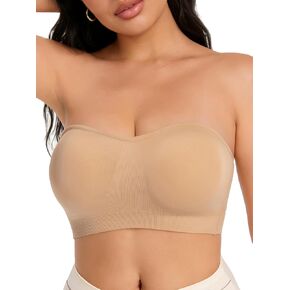 Binacl Women's Bandeau Bralette ، Summer Summerless غير قابل للإزالة مبطنة بسلاسة طبقة أساسية سلس صدرية 2/3 حزم in Kuwait