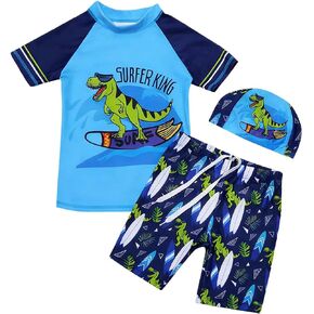 Toddler Dinosaur Swimsuit Boy Quick Dry Shark Boys Swim Set Summer Beach Baby Rash Guard Bathing Suit Swimwear for Kids 3-8Y in Kuwait