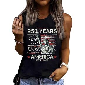 Yuaelria American Flag Star Baseball Casual Tank USA Stripes Sleeveless Vest Casual Summer Vacation Funny Print Letter Vest in Saudi Arabia