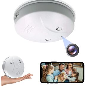 1080P WiFi Hidden Camera, Smoke Detector Spy Cam with Motion Detection, Loop Recording, No Audio - Indoor Home Security Cameras for Baby & Pet No SD Card No Smoke Detector Function in Kuwait