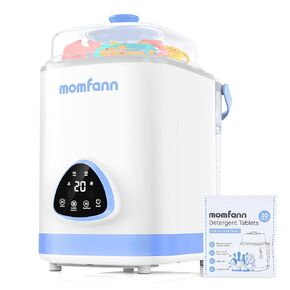 غسالة زجاجات الأطفال EasePure Pro من MOMFANN، غسالة ومعقم ومجفف للزجاجات 4 في 1 مطورة، تنظيف عميق للزجاجات وأجزاء المضخة والأساسيات، رعاية الطفل دون عناء وتوفير الوقت (أبيض أزرق) in Kuwait