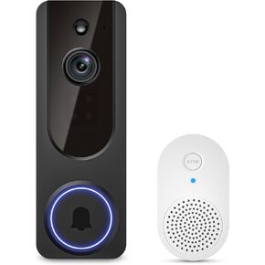 كاميرا Hubposh Doorbell لاسلكية مع جهاز استقبال داخلي، جهاز مراقبة الطفل، تعمل بالبطارية، كشف الحركة والإنسان بالذكاء الاصطناعي، التحدث في اتجاهين، رؤية ليلية 1080 بكسل، تخزين سحابي (يباع بشكل منفصل) in Kuwait