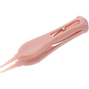 Cleaning Tweezer with LED Light Skid Handle Nose Cleaning Tool for Newborns Stainless Steel Silicone Clip for Nose Ears Navel Eye Hygiene Lightweight Pink in Kuwait