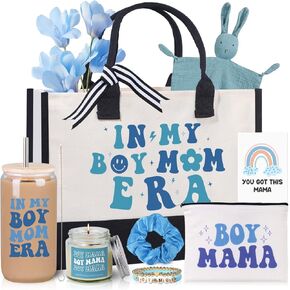 سلة هدايا Boy Mom، هدايا Boy Mom، حزمة رعاية الأم الجديدة مع 10 هدايا مدروسة للأمهات لأول مرة، التعافي بعد الولادة والرعاية الذاتية، مثالية للاحتفال بالحوامل أو حديثي الولادة، عيد الأم in Kuwait