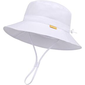 Baby Toddler Sun Hat,Boy Girl Summer UPF 50+ Foldable Beach Bucket Hat,Sun Hat for Kids Child in Kuwait