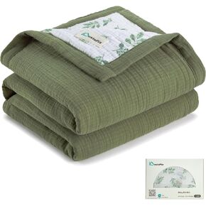 Muslin Baby Blanket - 100% Cotton Toddler Blanket for Crib Nursery & Stroller 47"x47" (Gray Stars) in Saudi Arabia