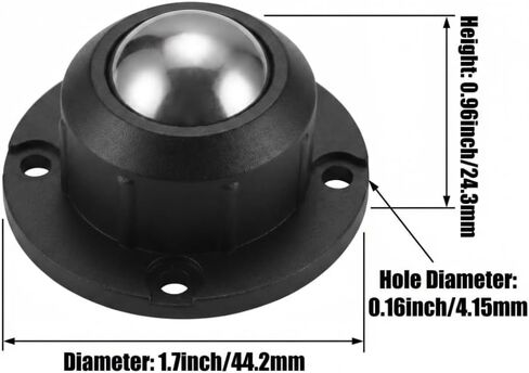 Storage Ottoman with Wheels, Storage Box, Trash Can - Stainless Steel Universal Pulley 360 Degree Rotating Swivel Wheels - 1 Inch Low Profile - Black - 4 Pack in Kuwait