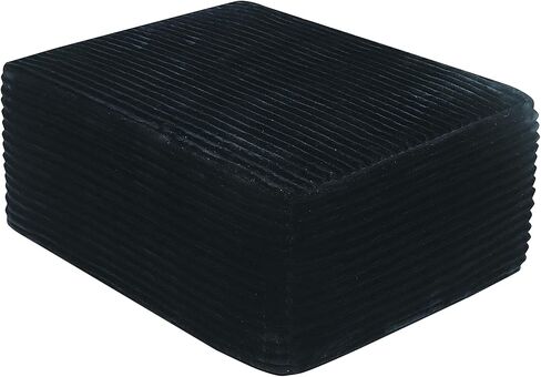 Plush Corduroy Ottoman, Upholstered Cloud Ottoman for Boneless Couch in a Box (Black) in Kuwait