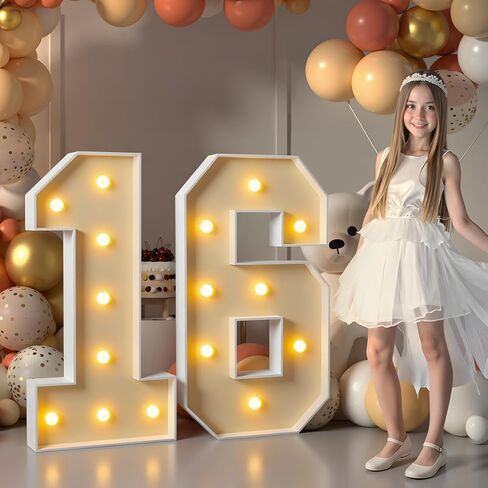imprsv Marquee Numbers 4 Feet Tall, 4FT Light Up Numbers 0 in Saudi Arabia