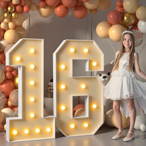imprsv Marquee Numbers 4 Feet Tall, 4FT Light Up Numbers 0 in Saudi Arabia