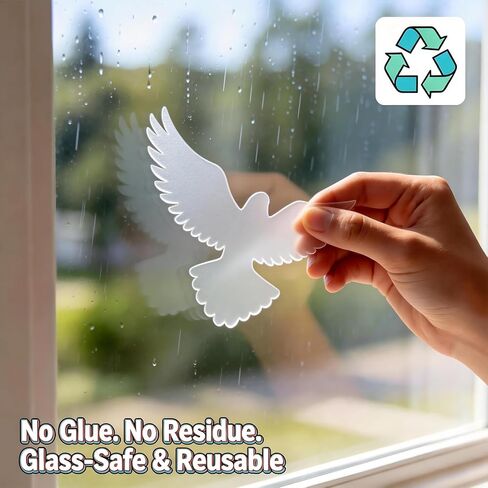 6 Sheets Anti-Collision Window Stickers Decals - Bird & Leaf Patterns, Prevent Bird Strikes, Glass Door Protection, Home Decor in Kuwait