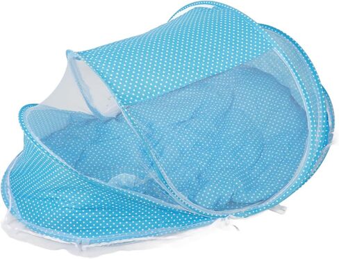 Baby Bed Folding Net Tent, Square Top Design with Double Sided Zipper, Ultra Breathable Nylon Cloth, Ultra Small Package for Newborn Sleep (Pink) in Kuwait