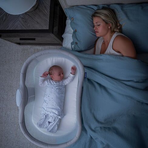 HALO BassiNest Swivel Sleeper 4.0 Air، سرير أطفال فوق السرير مع دوران 360 درجة، مرتبة قابلة للتنفس وجدران شبكية، جدار منخفض للوصول، الشوفان in Kuwait